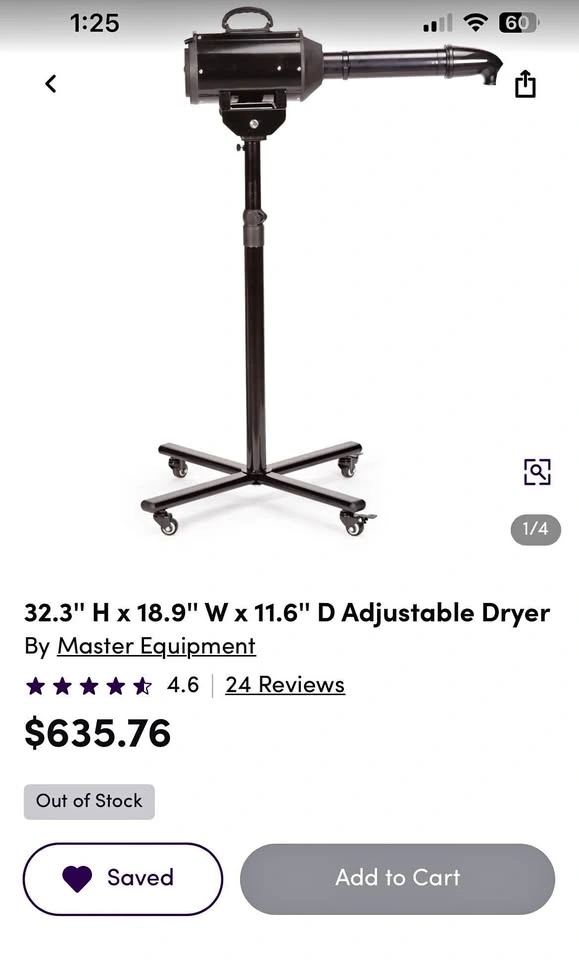 Master Equipment Adjustable Dryer With Stand