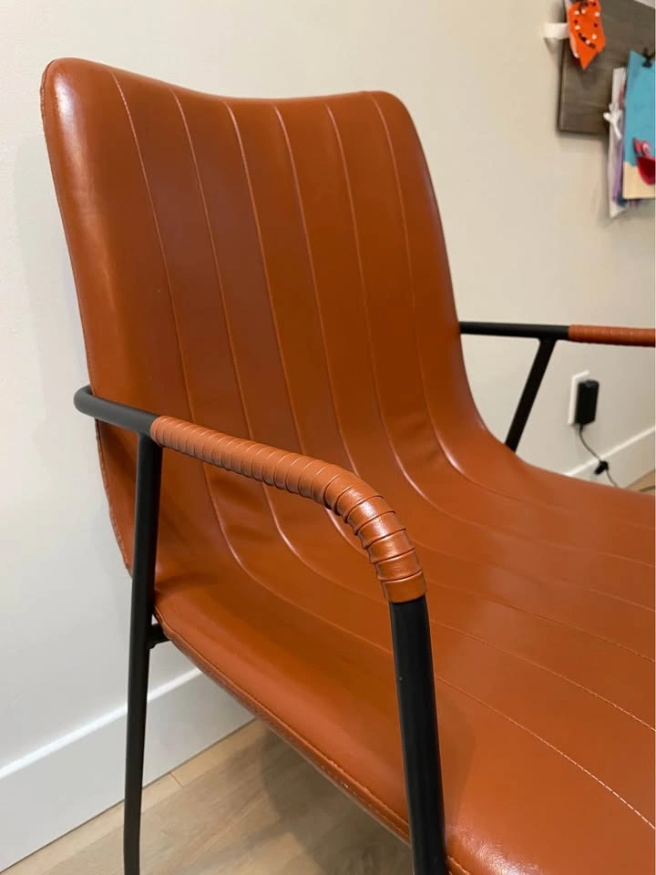 Set of 2 Tariq Brown Dining Chairs - Like New - photo 2