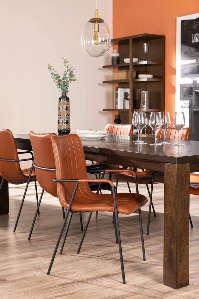 Set of 2 Tariq Brown Dining Chairs - Like New - photo 3