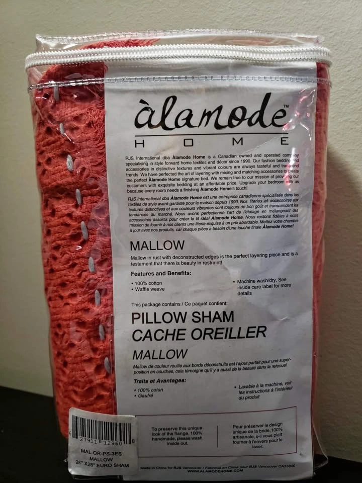 NEW! Alamode Mallow 26x26” Square Cushion Cover or Eurosham - photo 3