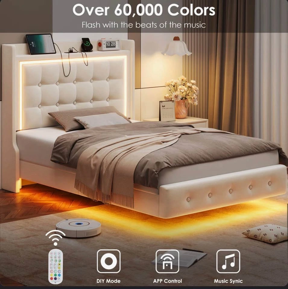 Twin bed with 10 inch memory foam mattress - photo 4