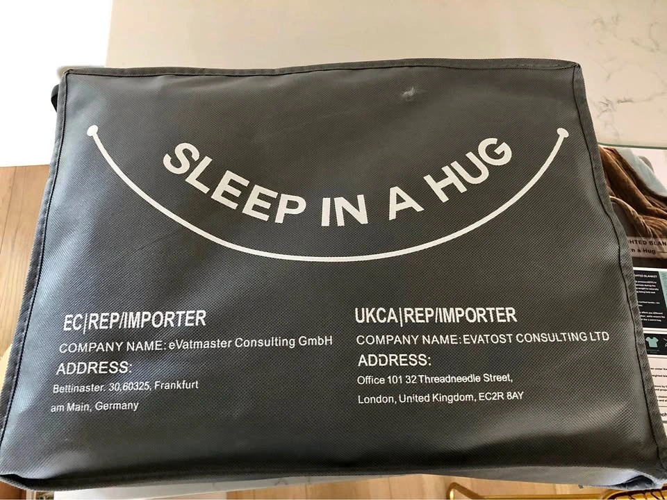 Brand New Sleep in a Hug Weighted Blanket in Case