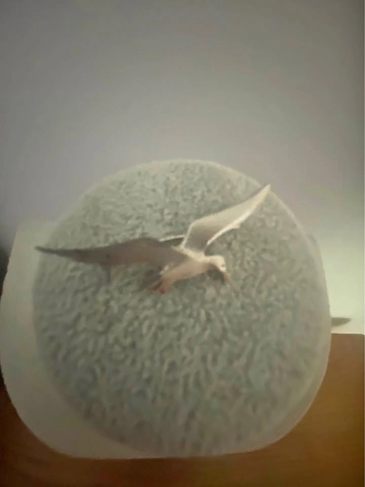 Pewter Seagull Brooch/Lapel Pin With Beveled Wing