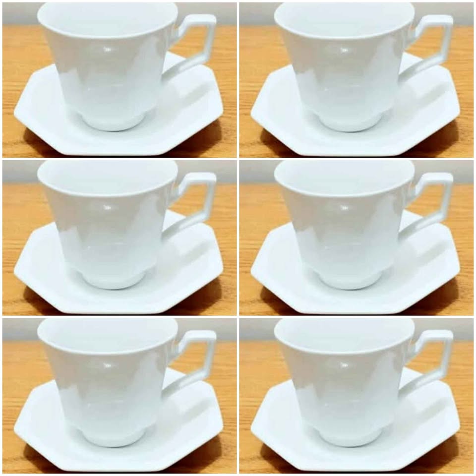 New Johnsons Brothers Porcelain Set of 6 Cups & Saucers