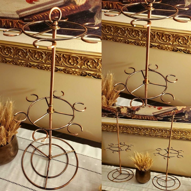 ✴️✅️ 2x GeLive Bronze Tabletop Wine Glass Rack Stand - photo 2