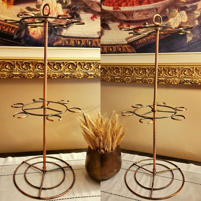 ✴️✅️ 2x GeLive Bronze Tabletop Wine Glass Rack Stand - photo 4