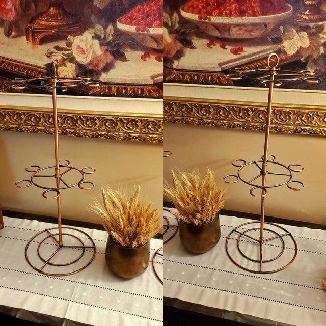 ✴️✅️ 2x GeLive Bronze Tabletop Wine Glass Rack Stand - photo 5