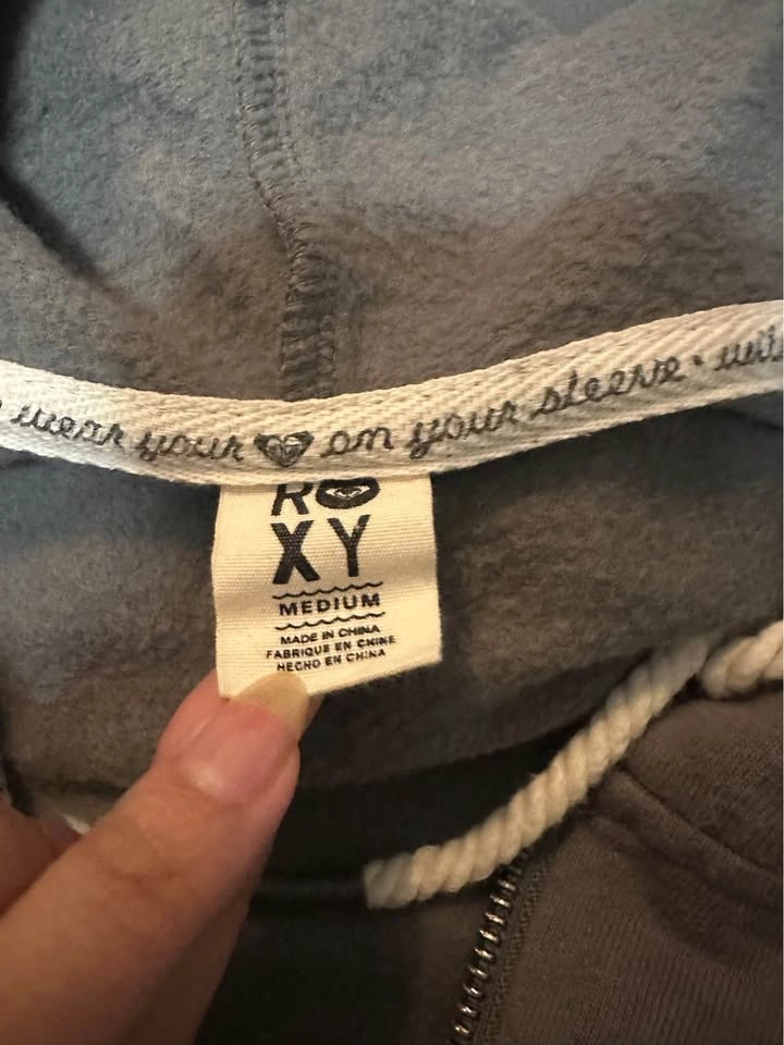 Roxy Grey Full-Zip Classic Graphic Logo Hoodie - photo 2