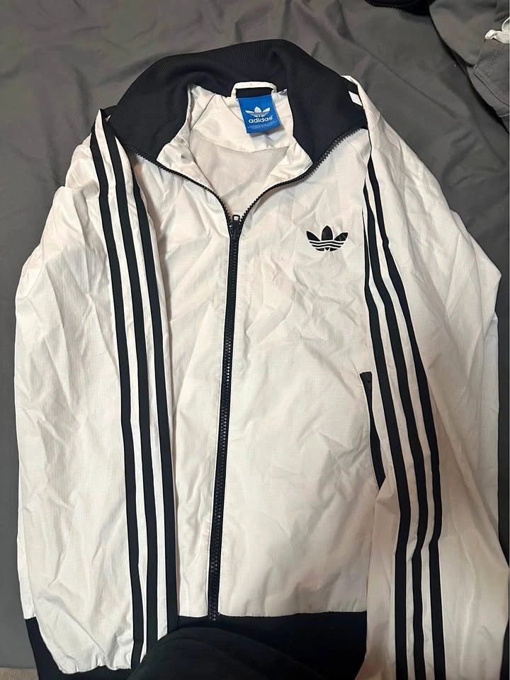 Adidas Originals White/Black Windbreaker Track Jacket