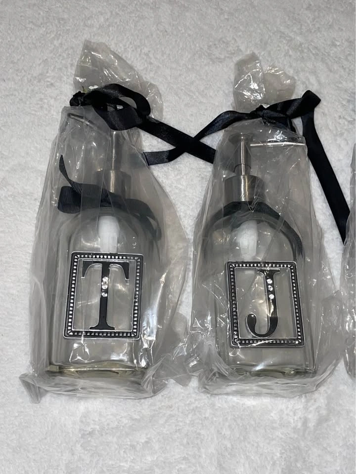 Monogrammed Glass Soap Dispensers - Set of 4 - photo 2