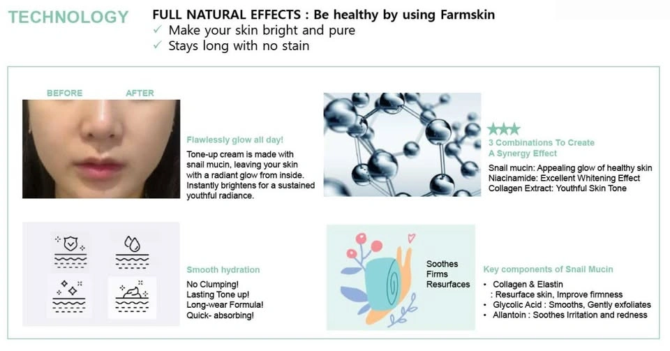 BRAND NEW! Farm Skin Snail Tone Up Primer 70ml - photo 3