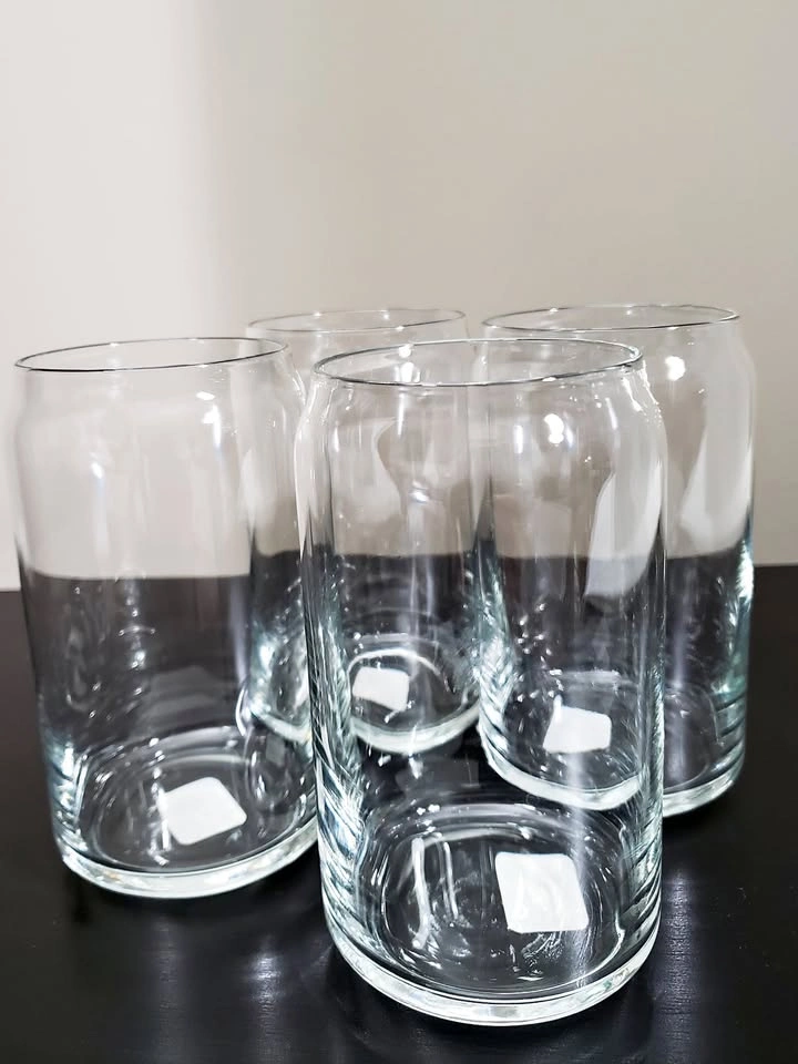 BRAND NEW! 4 Beer Can Glasses 16 oz (Engravable glass)