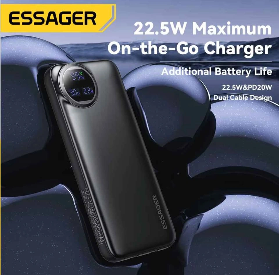 Essager 10000mAh 22.5W Power Bank with Built-in Cables - photo 2