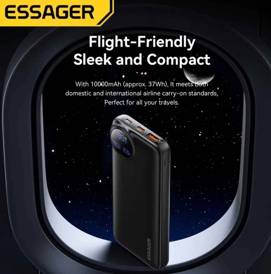 Essager 10000mAh 22.5W Power Bank with Built-in Cables - photo 5