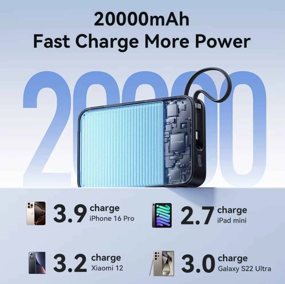 Vention 65W PD 20000mAh Power Bank - photo 4