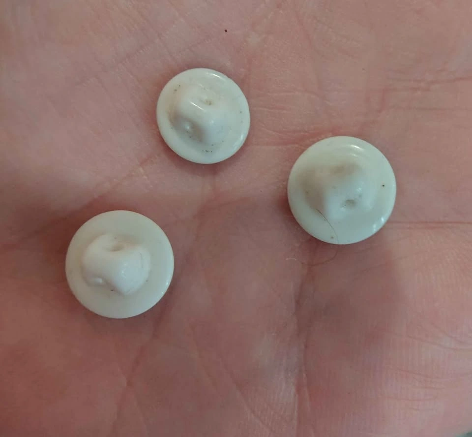 Vintage Ceramic Blue Rose Shank Buttons - Set of 3 - photo 2