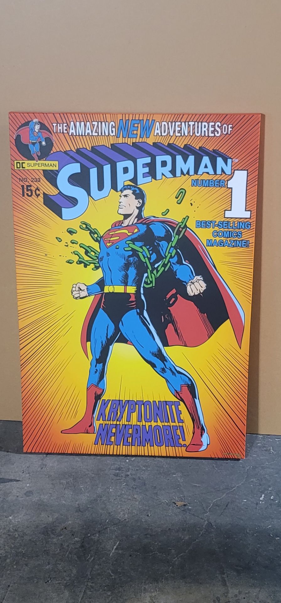 Superman Canvas Wall Art – Vintage Comic Cover Style