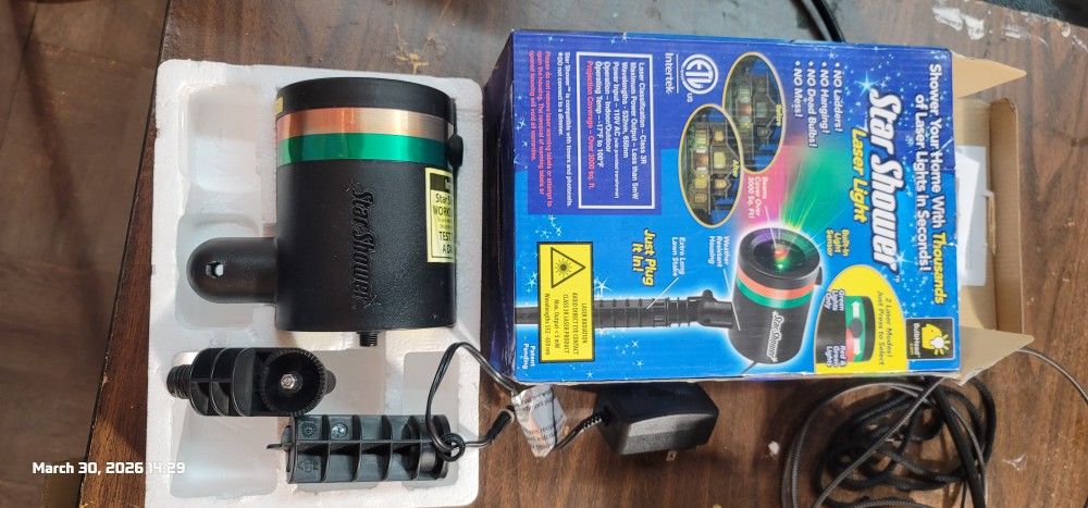Star Shower Laser Light Projector (Red & Green) – Works, Stake B - photo 2