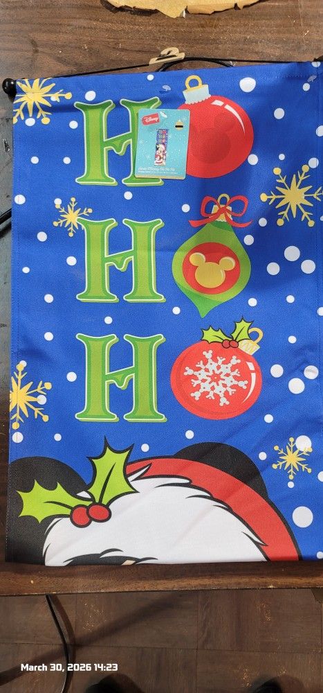 Disney Christmas Mickey Mouse “Ho Ho Ho” Hanging Banner Wall Dec - photo 4