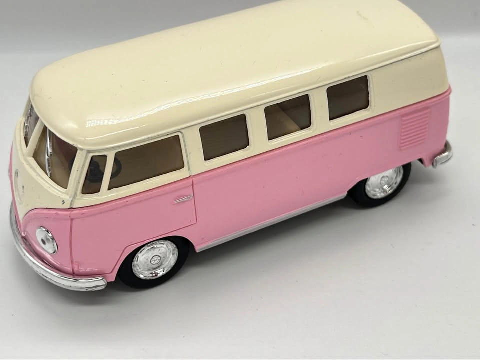 Kinsmart 1962 Volkswagen Classical Bus Toy Car Pink/Cream 1:32 S - photo 3