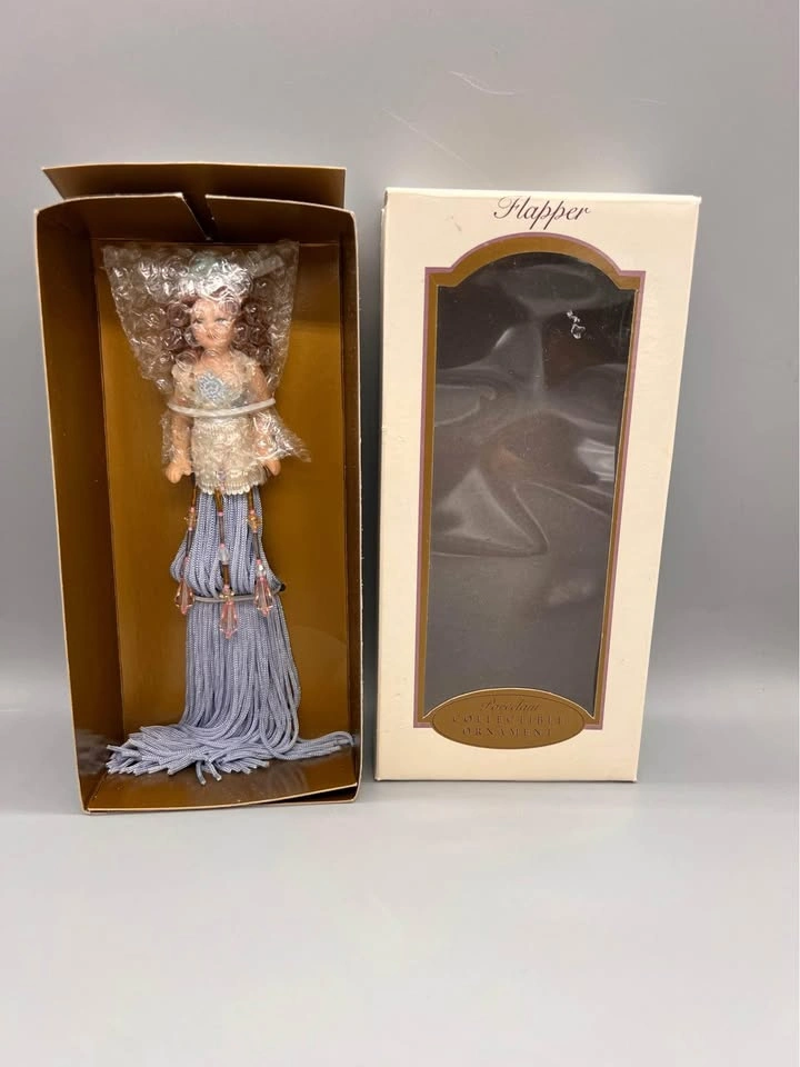 DG Creations Porcelain Flapper 1/2 Doll Ornaments Tassels - photo 3