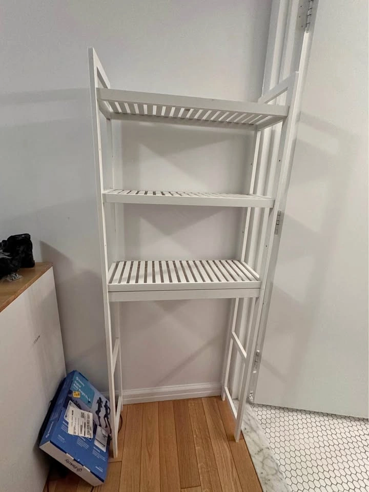 White Over-the-Toilet Storage Shelf