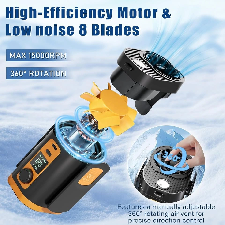Portable Fan, 120-Speed Adjustable Waist Clip Fan - photo 2