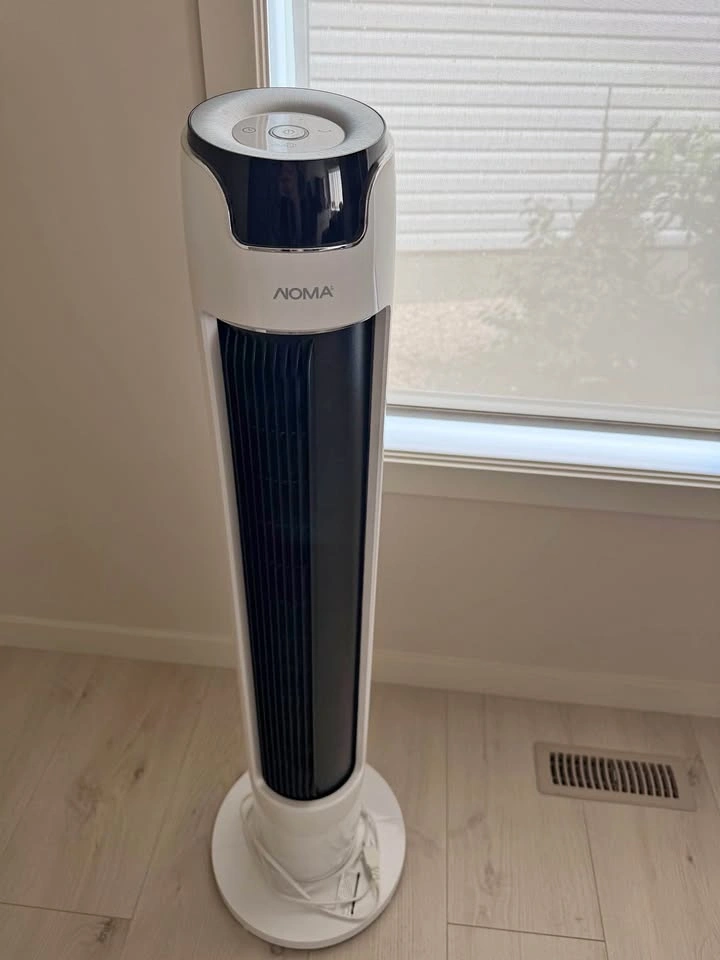 NOMA Oscillating Tower Fan, 6-Speed, White, 42-in