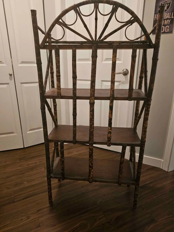 Vintage Tortoiseshell Bamboo Shelf - photo 3