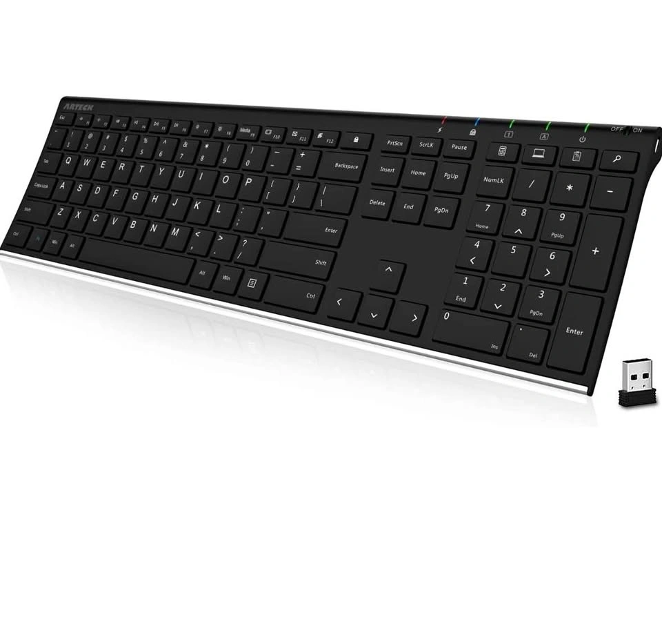 Arteck HW192 2.4G Wireless Keyboard – Ultra Slim Stainless Steel