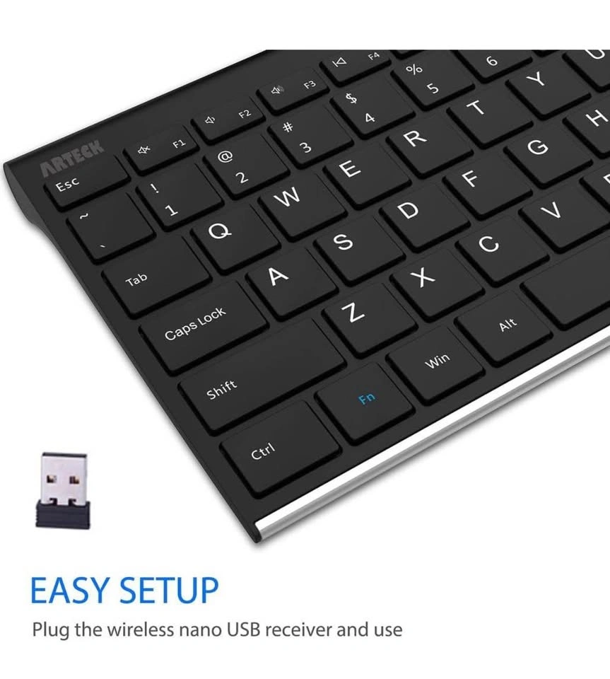 Arteck HW192 2.4G Wireless Keyboard – Ultra Slim Stainless Steel - photo 3