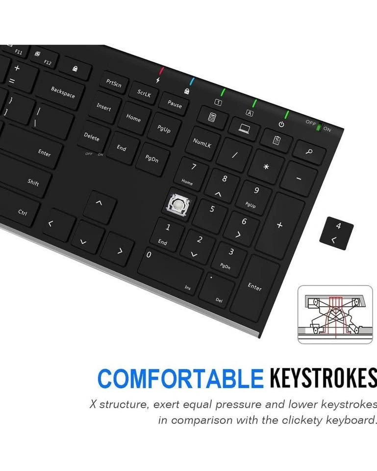 Arteck HW192 2.4G Wireless Keyboard – Ultra Slim Stainless Steel - photo 4