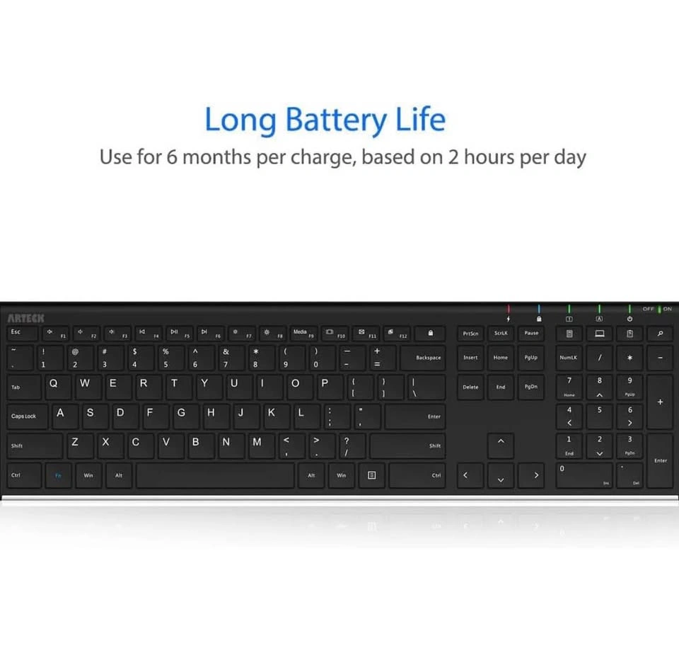 Arteck HW192 2.4G Wireless Keyboard – Ultra Slim Stainless Steel - photo 5
