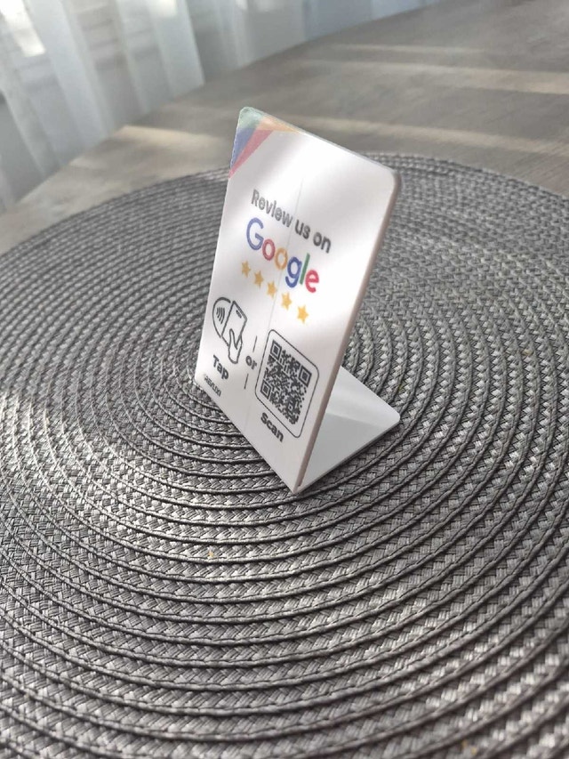 Google Review NFC Tap & QR Scan Stand