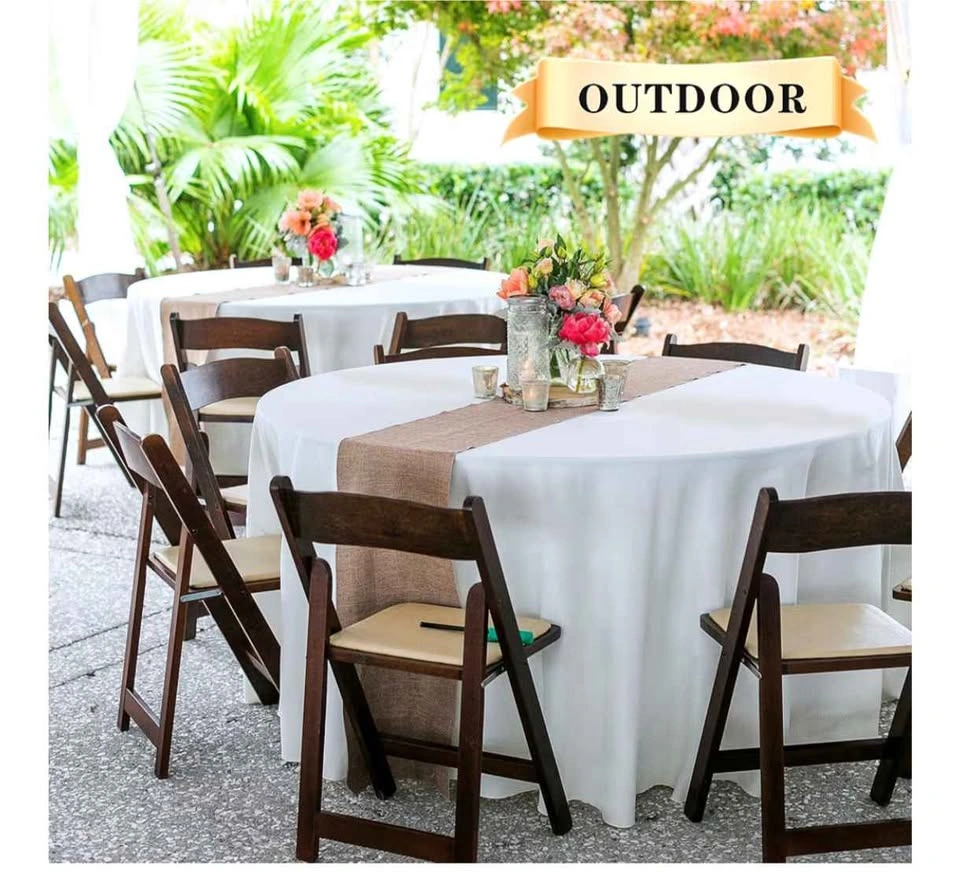 6 Pack 90" Round Table Cover, White, Stain and Wrinkle Resistant - photo 3