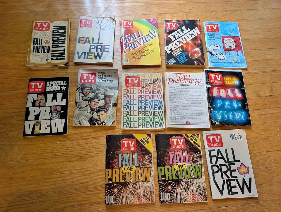 Vintage TV Guide Fall Preview Magazine Collection