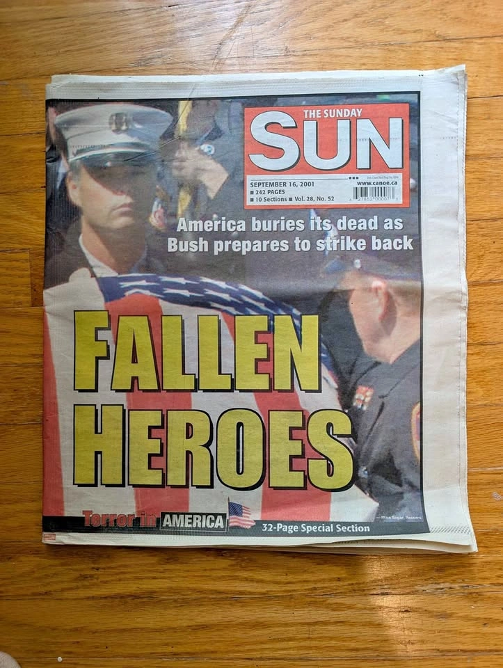 The Sunday Sun Newspaper September 16, 2001 - 9/11 Special Editi