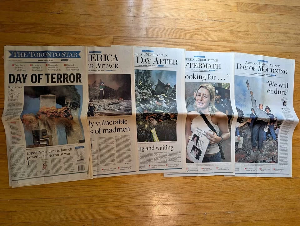 Toronto Star 9/11 Newspaper Collection (Sept 12-15, 2001)