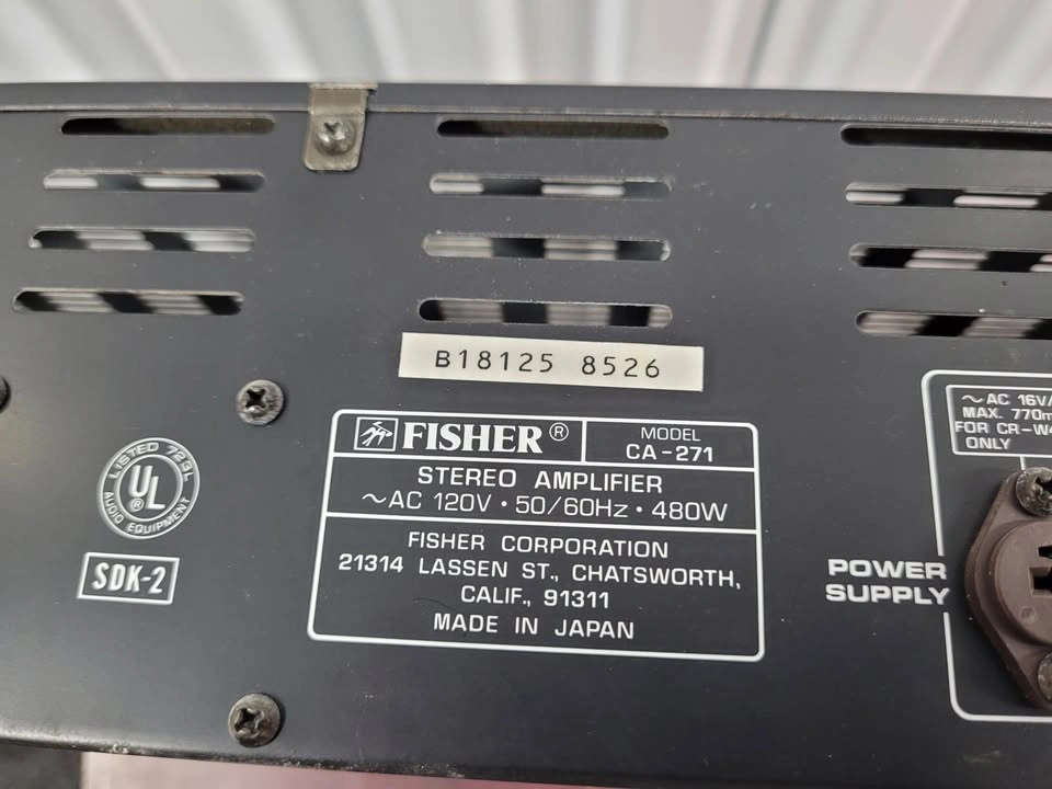 Fisher CA-271 Amplifier - Made in Japan - One Channel Works - photo 5