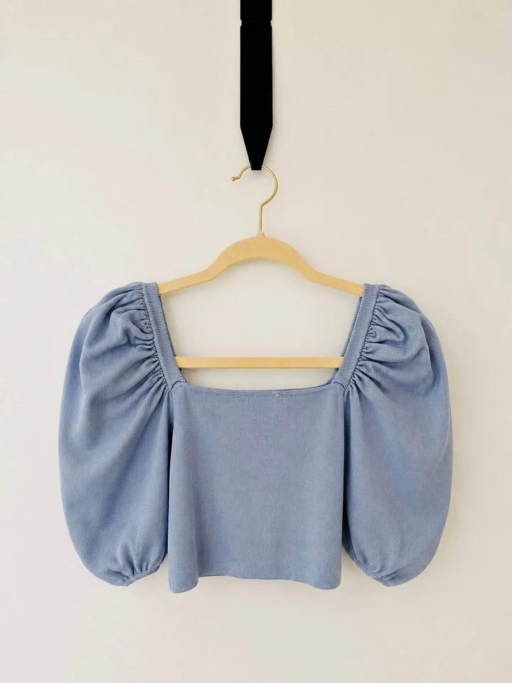 Zara - Puff Sleeve Crop Top - Size S