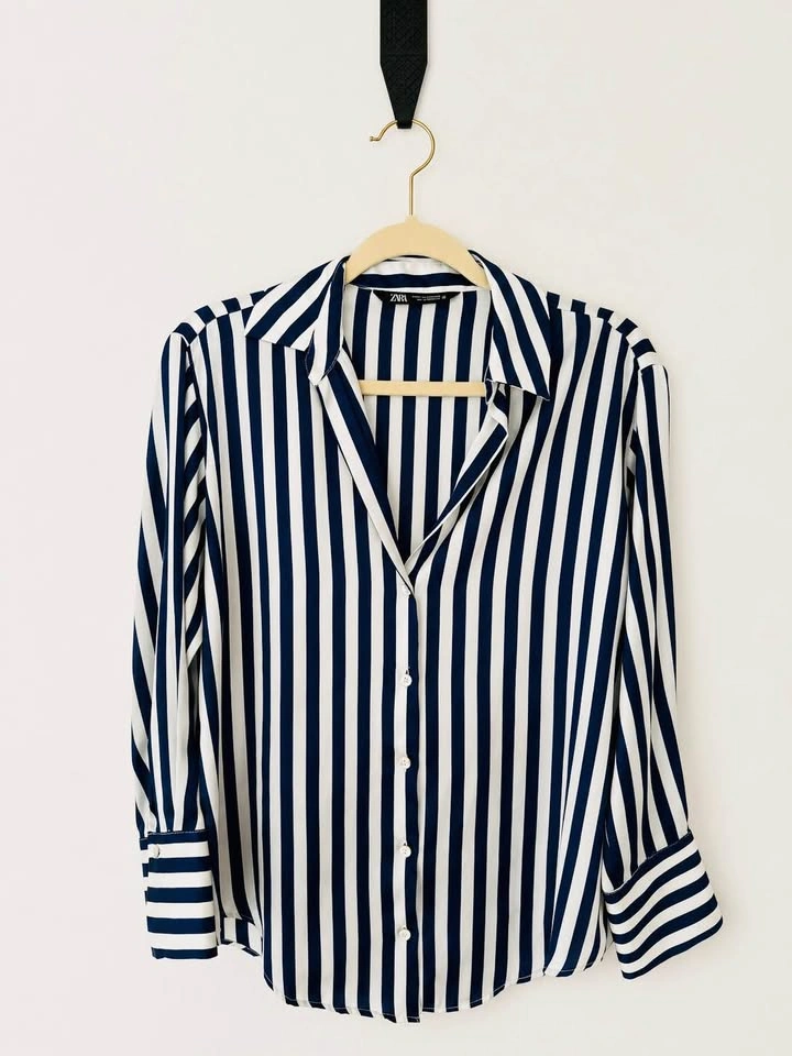 Satin Effect Striped Blouse - XS - photo 2