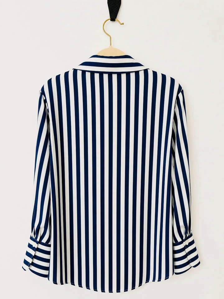 Satin Effect Striped Blouse - XS - photo 3