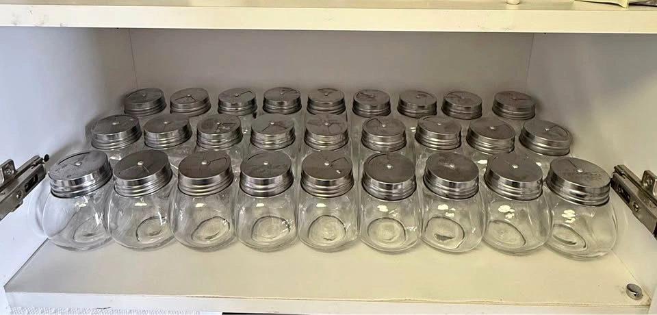 Tilted Spice Glass Jar with Twist Lid