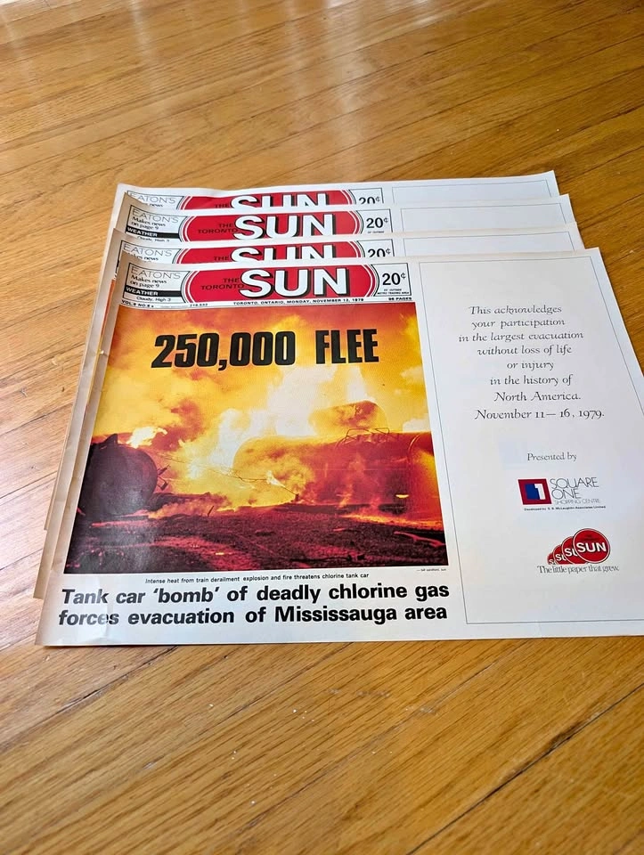 Vintage Toronto Sun Poster - 1979 Mississauga Train Derailment