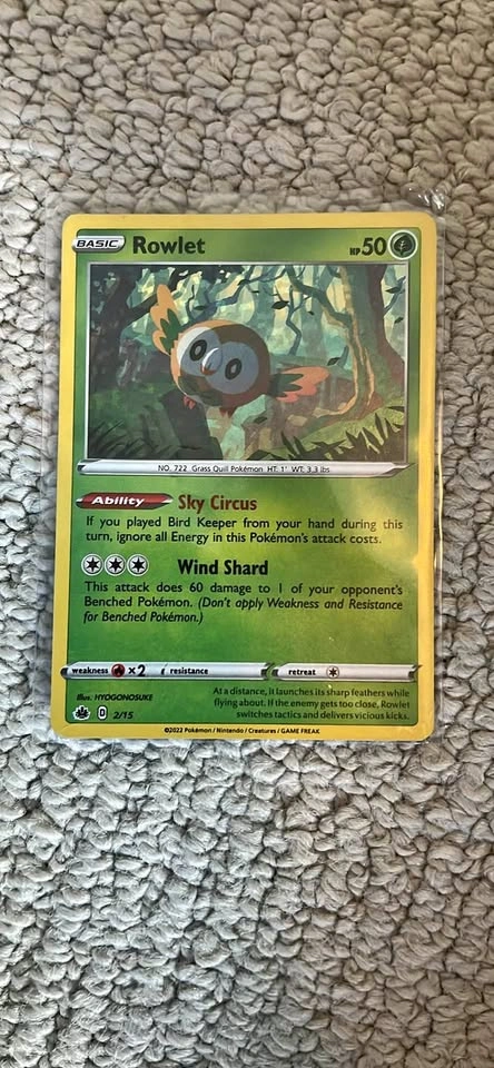 Rowlet 2/15 McDonalds Pokemon Card