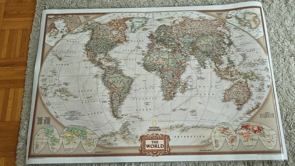 National Geographic Laminated World Map 46in X 37in