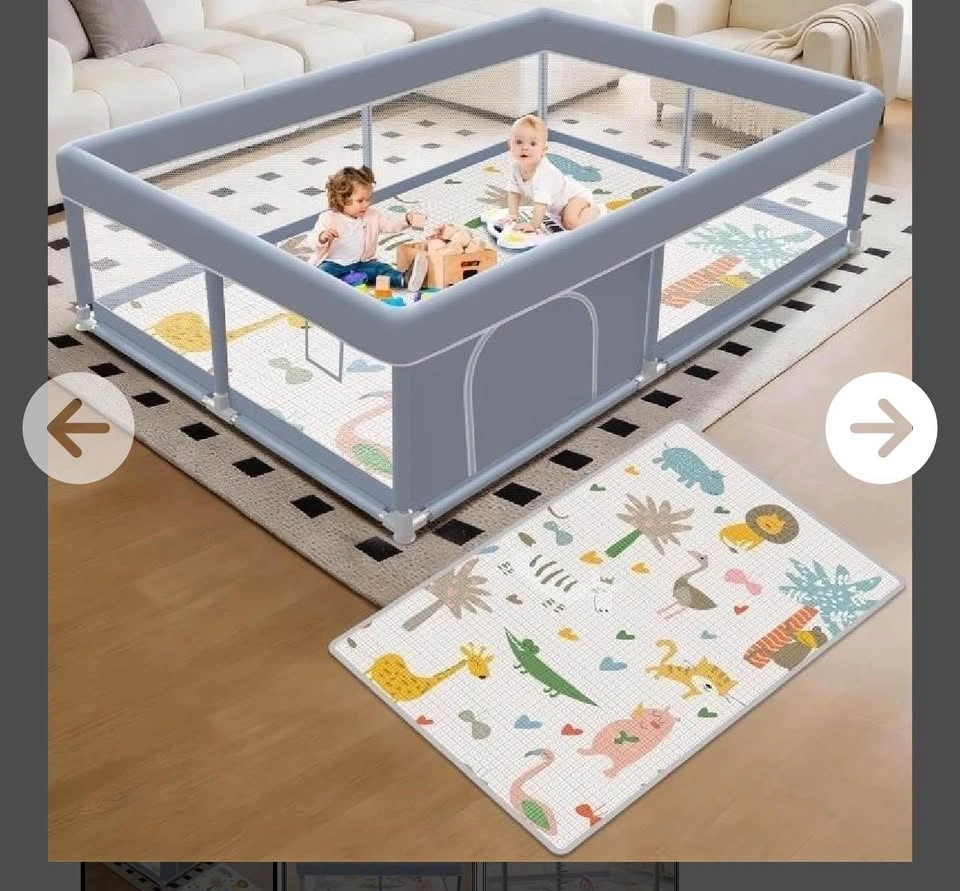 XVISHX 65 x 50 Inch Baby Playpen with Mat - photo 2