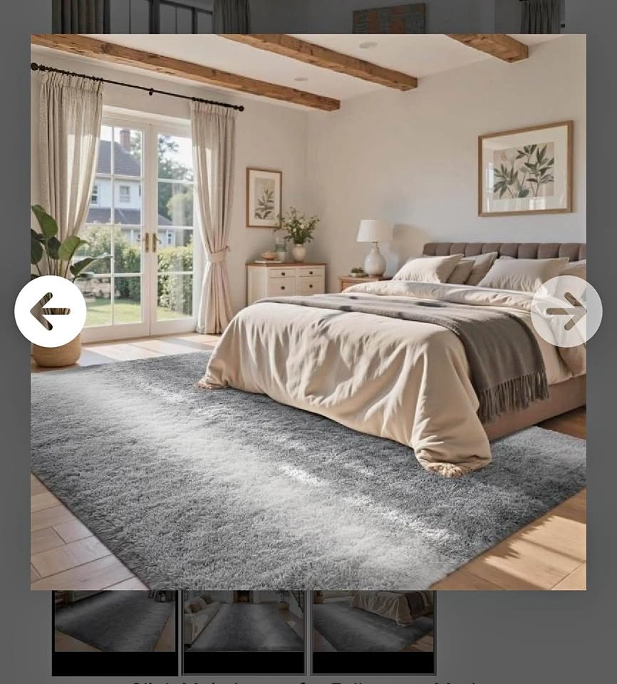 New Grey Shag Area Rug 5x7 Feet