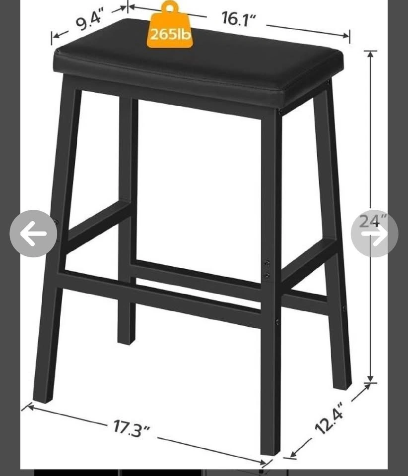 New Set of 2 Black Counter Height Bar Stools - photo 2