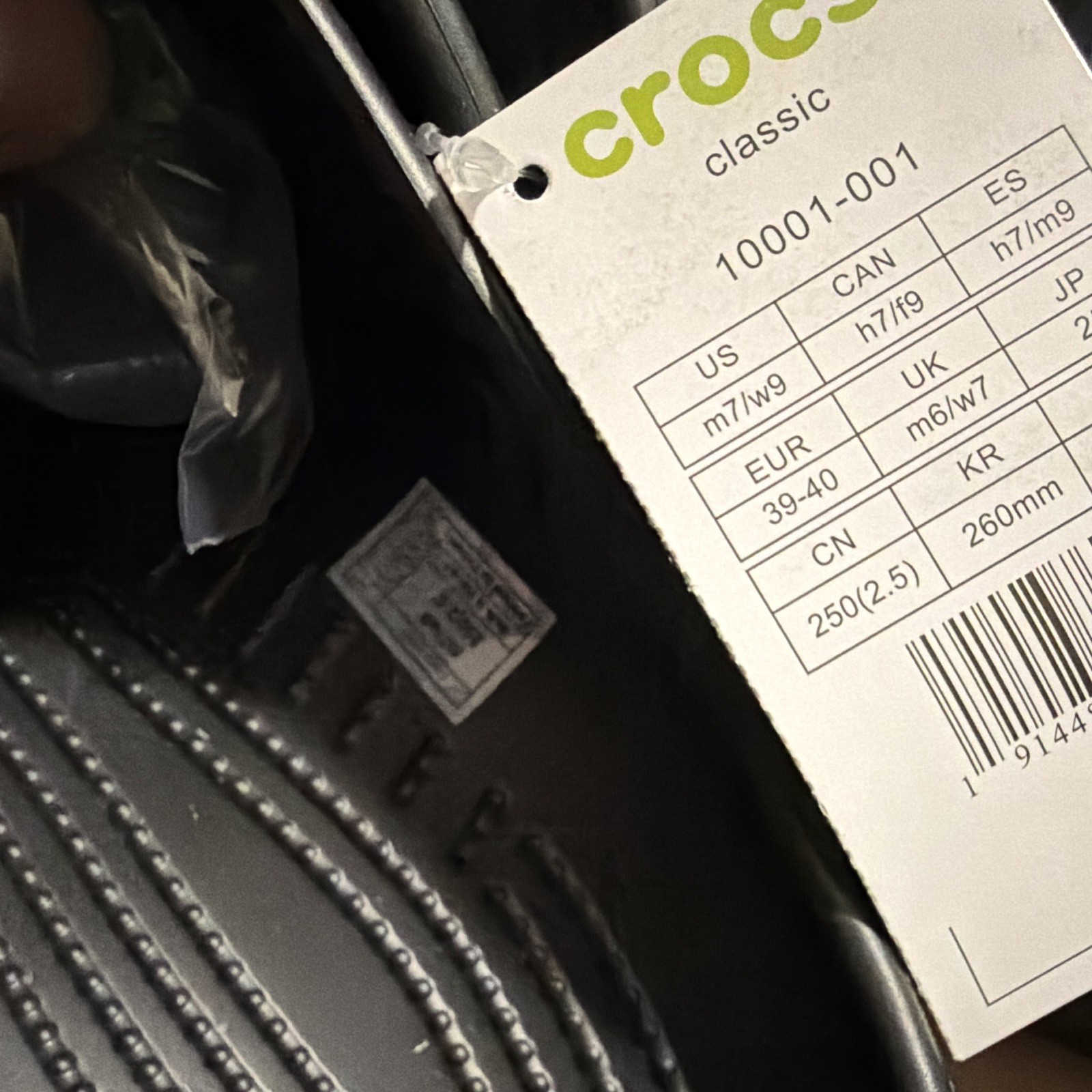 Crocs Classic Clog Sandals Black Rubber Men's US 7 - photo 2